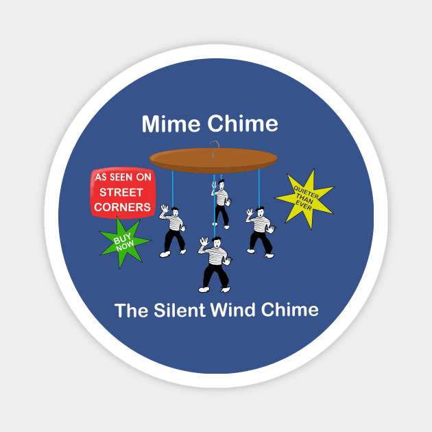 Mime chime, the silent wind chime Magnet by Rick Post